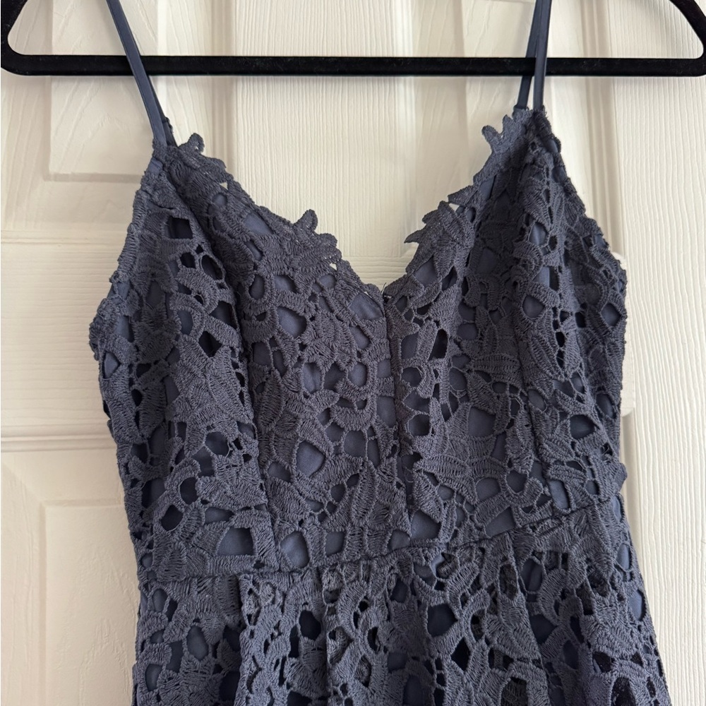 Astr Lace Detail Dress in Navy